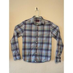 UNTUCKit Slim Fit Plaid Button Down Shirt Blue Green Small
